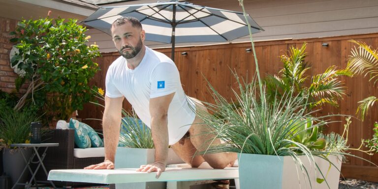 Male Boudoir by swimming pool in Houston - Trey Fox Photography