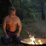 Campfire sexy male photography.