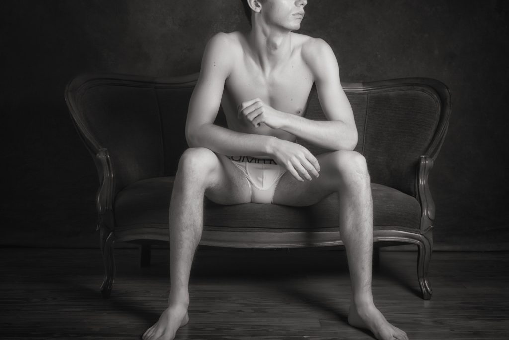 Gay couples boudoir photography Houston - artistic. fine art black and white session by Trey Fox